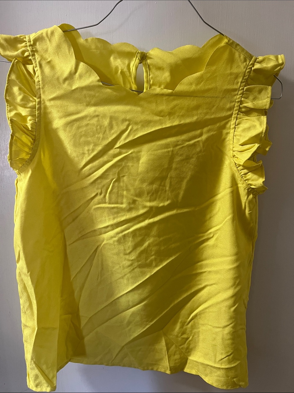 Yellow Ruffle Sleeve Women’s Shell Top